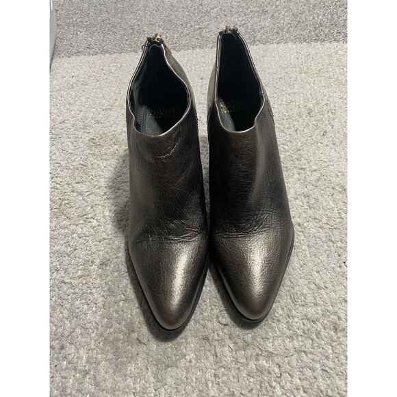 Franco Sarto Kieran Ankle Boots Womens 8.5 M EU 38.5 Leather Metallic MSRP$90 - Picture 2 of 11